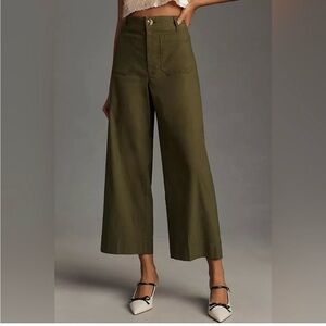 Maeve by Anthropologie Women’s Size 30 Linen Blend Colette Pants Green Utility